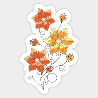 Orange Petunias Sticker